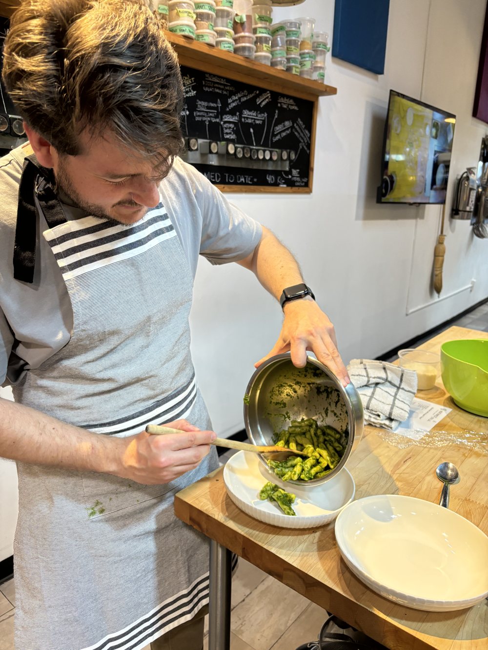 Cooking in the kitchen